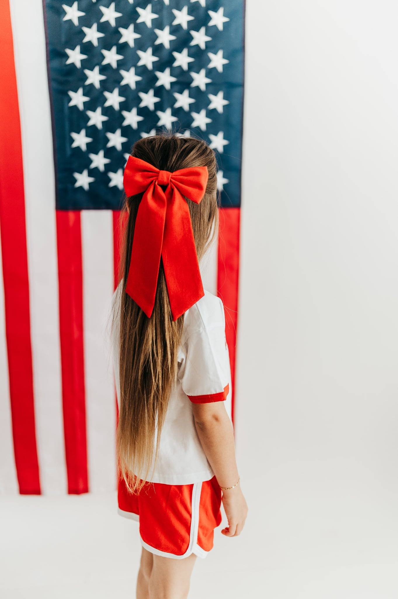 Long Red Linen Bow