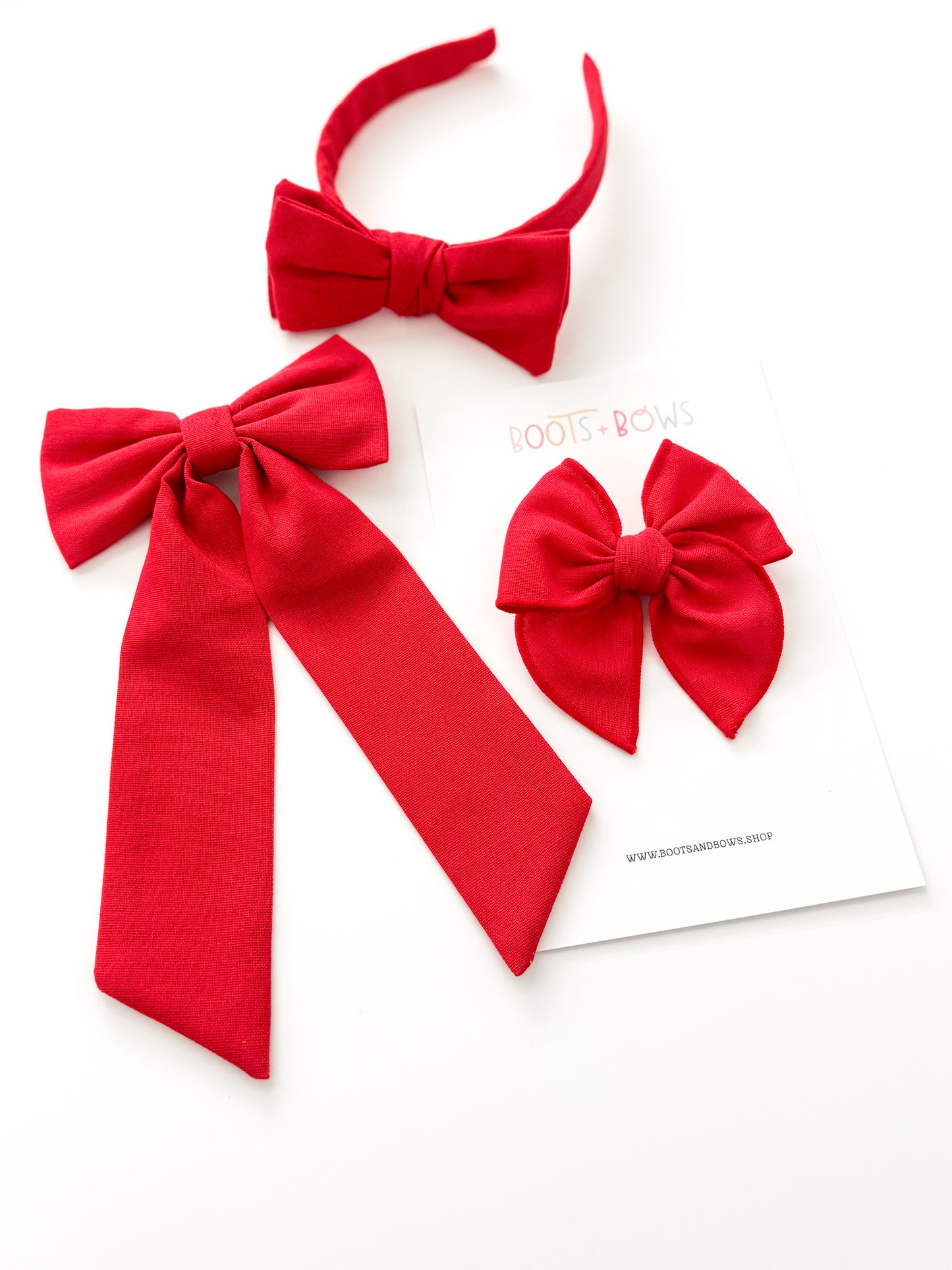 Little Red Linen Bow