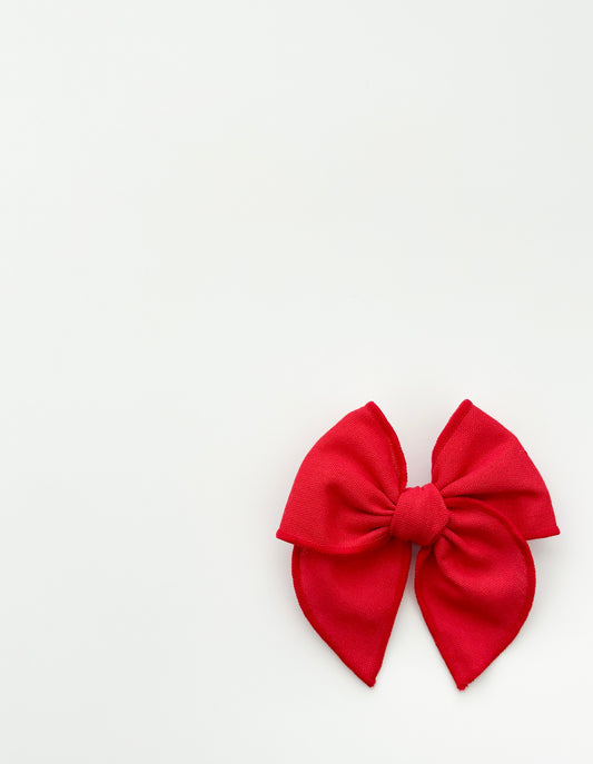 Little Red Linen Bow