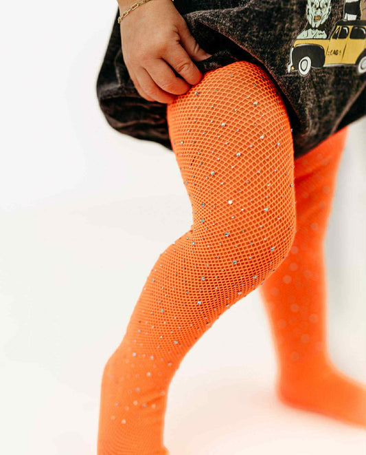 Electric Orange Bling Tights