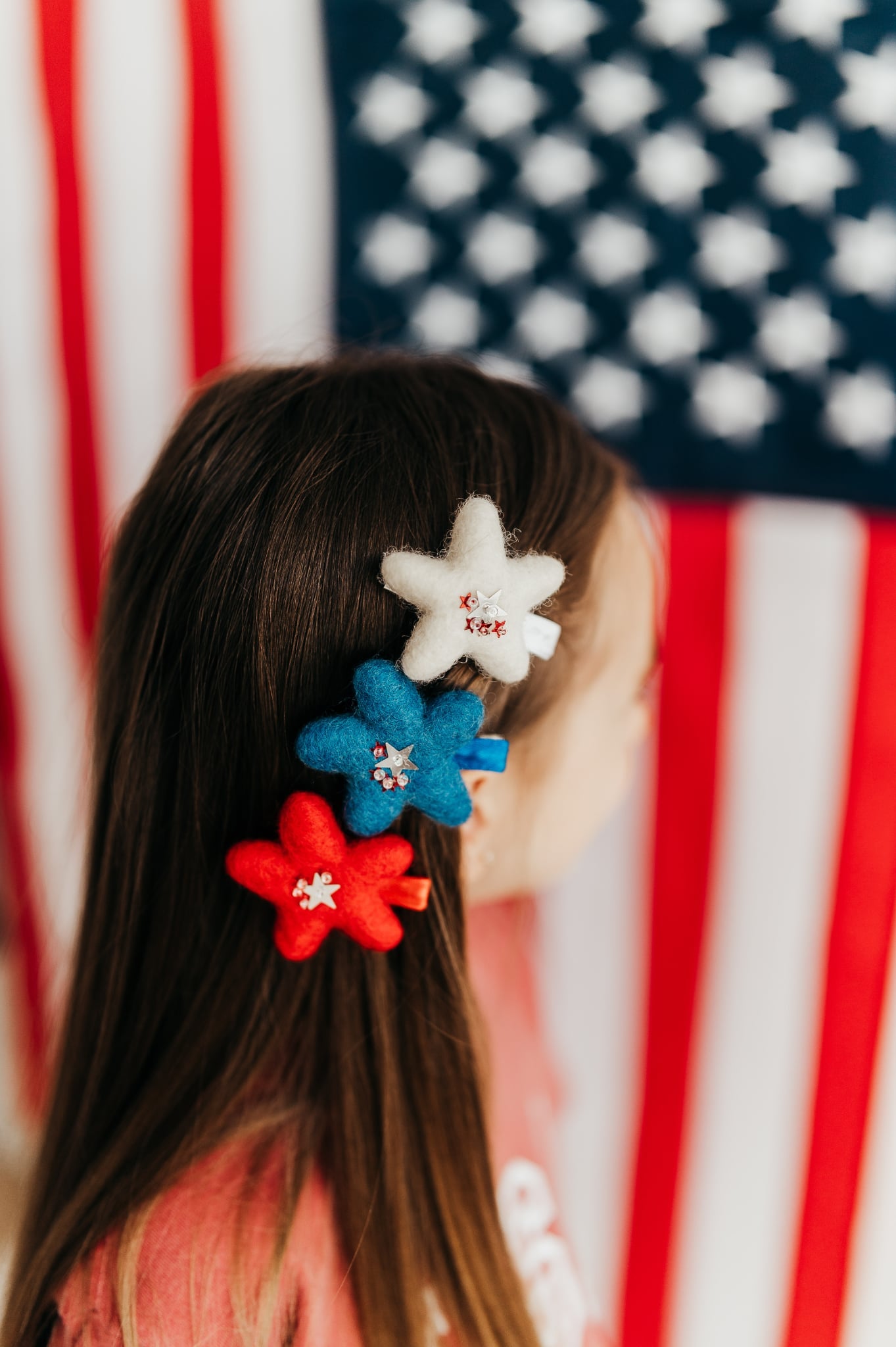 Star Spangled Felt Clips