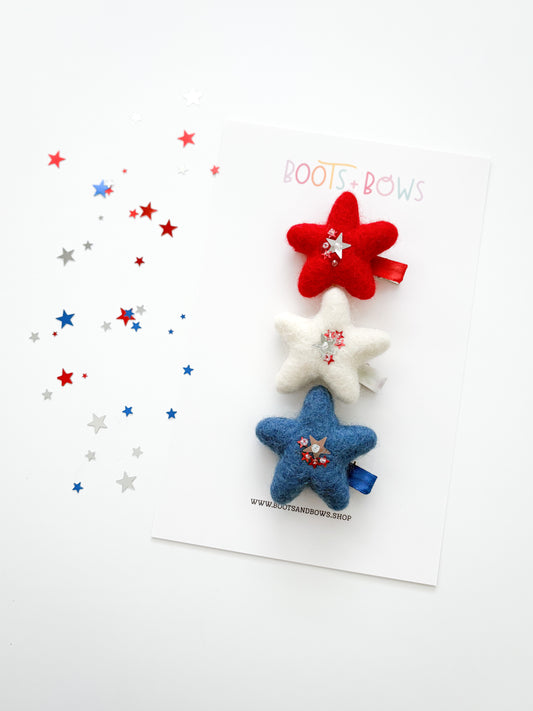 Star Spangled Felt Clips