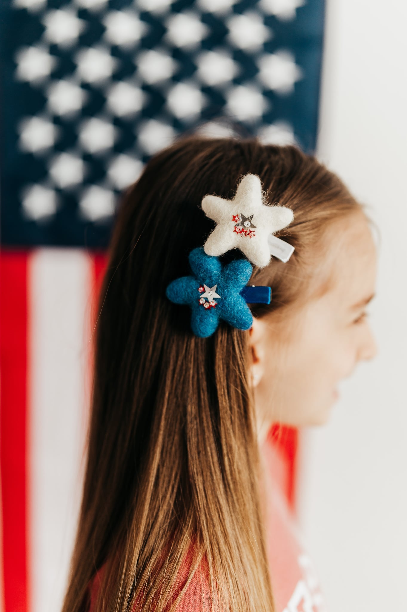 Star Spangled Felt Clips